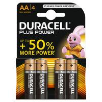Duracell Plus Power Alkaline Batteries AA LR6 1.5V4pk