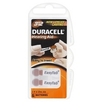 Duracell Hearing Aid 312 1.4 V Zinc Air Batteries x 6
