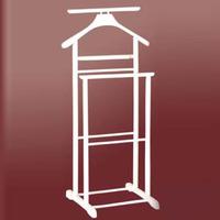 Dual Rail Wooden Valet Stand in White