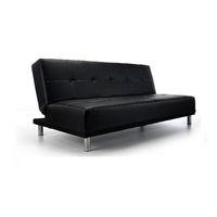 Duke Black Faux Leather Sofa Bed