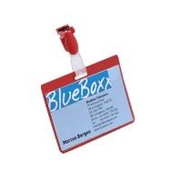 Durable 60 x 90 mm Name Badge with Clip - Red (Pack of 25)