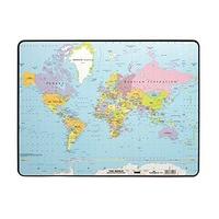 durable 721119 world map desk mat pvc non slip base w530 x d400 mm