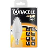 duracell 4w led frosted candle warm white sese14