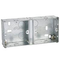 dual galvanised boxes 1 gang 35mm dual metal flush box e48136