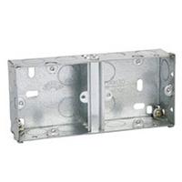 dual galvanised boxes 1 gang 25mm dual metal flush box e48137