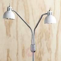 duett white led floor lamp with two lamps