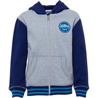 Dudeskin Boys Zip Up Hoody Light Grey Marl/Navy