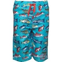 Dudeskin Boys Woven And Lined Board Shorts Fish AOP