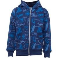 Dudeskin Boys Teddy Lined Hoody Blue Indigo/AOP