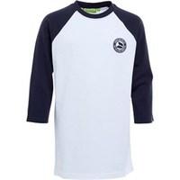 DuFFS Boys 3/4 Sleeve Raglan Top White/Dark Navy