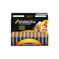 Duracell MN1500 Plus Power AA Size Batteries - 20 Pack