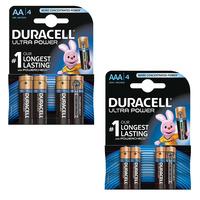 duracell ultra power 4x aa 4x aaa alkaline batteries