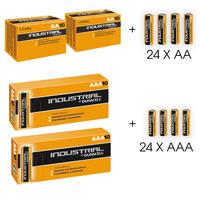 duracell industrial 24x aa 24x aaa alkaline batteries