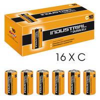 Duracell Industrial 16x C Size Alkaline Batteries