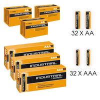 Duracell Industrial 32x AA + 32x AAA Alkaline Batteries