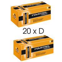 Duracell Industrial 20x D Size Alkaline Batteries