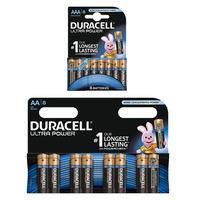 duracell ultra power 8x aa 8x aaa alkaline batteries