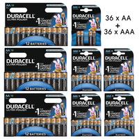 Duracell Ultra Power 36x AA + 36x AAA Alkaline Batteries