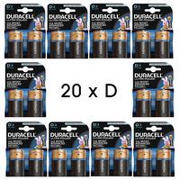 Duracell Ultra Power 20x D Size Alkaline Batteries