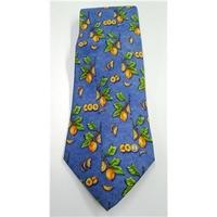 Dunhill blue & orange print silk tie