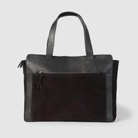 Dual Fabric Suede and Leather Bag