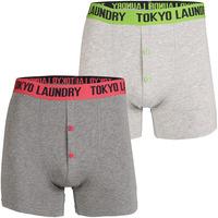 Dunbridge (2 Pack) Boxer Shorts Set in Green / Pink  Tokyo Laundry