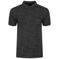 dulwich space dye polo shirt in black dissident