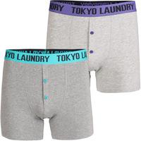 Dunbridge (2 Pack) Boxer Shorts Set in Purple / Green  Tokyo Laundry