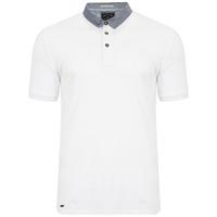 Dunstable Chambray Collar Polo Shirt in Optic White  Kensington Eastside