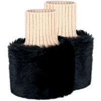 Dubarry Carton Faux Fur Cuffs, Black, One Size
