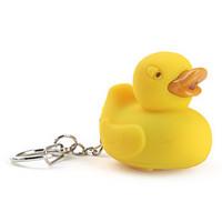 Duck Keychain with LED Flashlight and Sound Effects (Yellow)