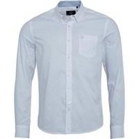 Duck and Cover Mens Emblem Long Sleeve Oxford Shirt White
