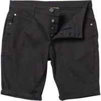 duffs mens stretch twill skinny fit shorts black