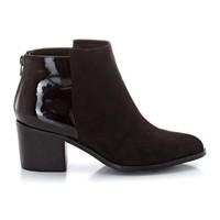 Dual Fabric Heeled Ankle Boots