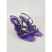 dune size uk 6 eu 40 bright purple heeled strappy sandals w snake deco ...