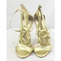 Dune, size 3.5/36 gold strappy high heeled sandals