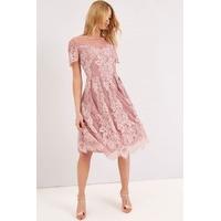 dusty pink lace dress