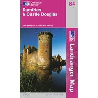 Dumfries & Castle Douglas - OS Landranger Active Map Sheet Number 84