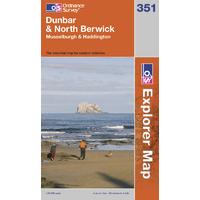 dunbar north berwick os explorer active map sheet number 351