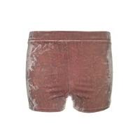 Dusty Pink Crushed Velvet High Waisted Shorts - Size: Size 8
