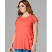 dusky pink lace sleeve swing top