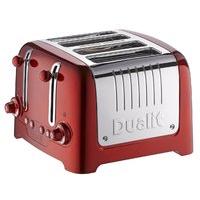 Dualit 4 Slot Lite Metallic Toaster in Red