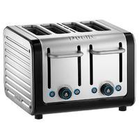 dualit architect 4 slice toaster brushed steel in black
