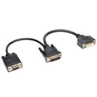 Dvi Male To Dvi Female + Vga Female Splitter Cable - 6 In.