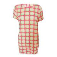 DW139MC Neon Check Smock Dress