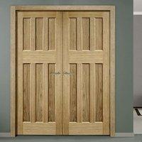 DX 60\'s Nostalgia Oak Panel Door Pair