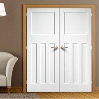 dx30s style white primed panel door pair