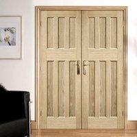 dx 60s nostalgia oak panel fire door pair