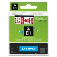 Dymo D1 45015 Red On White - 12mm x 7m