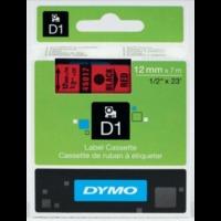 dymo d1 45017 black on red 12mm x 7m